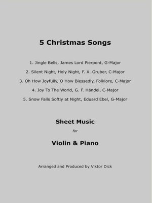 cover image of 5 Christmas Songs Sheet Music for Violin & Piano